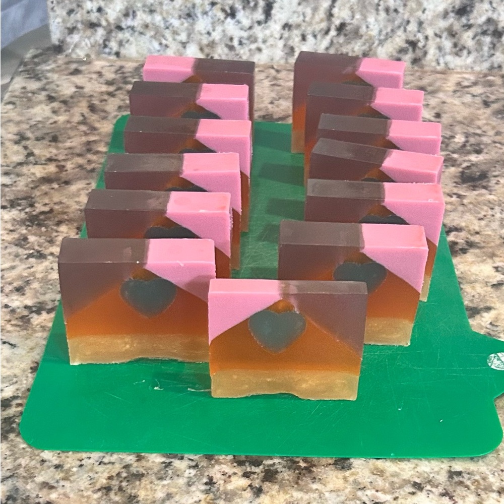 Elianna - An Orange, Pink and Brown Handcrafted Soap Bar - Picture 2 of 5